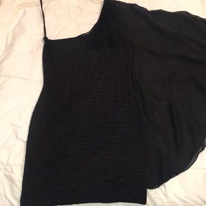 Black one shoulder mini dress